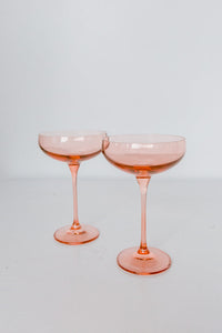 Estelle Champagne Coupe Set of 2, Blush Pink