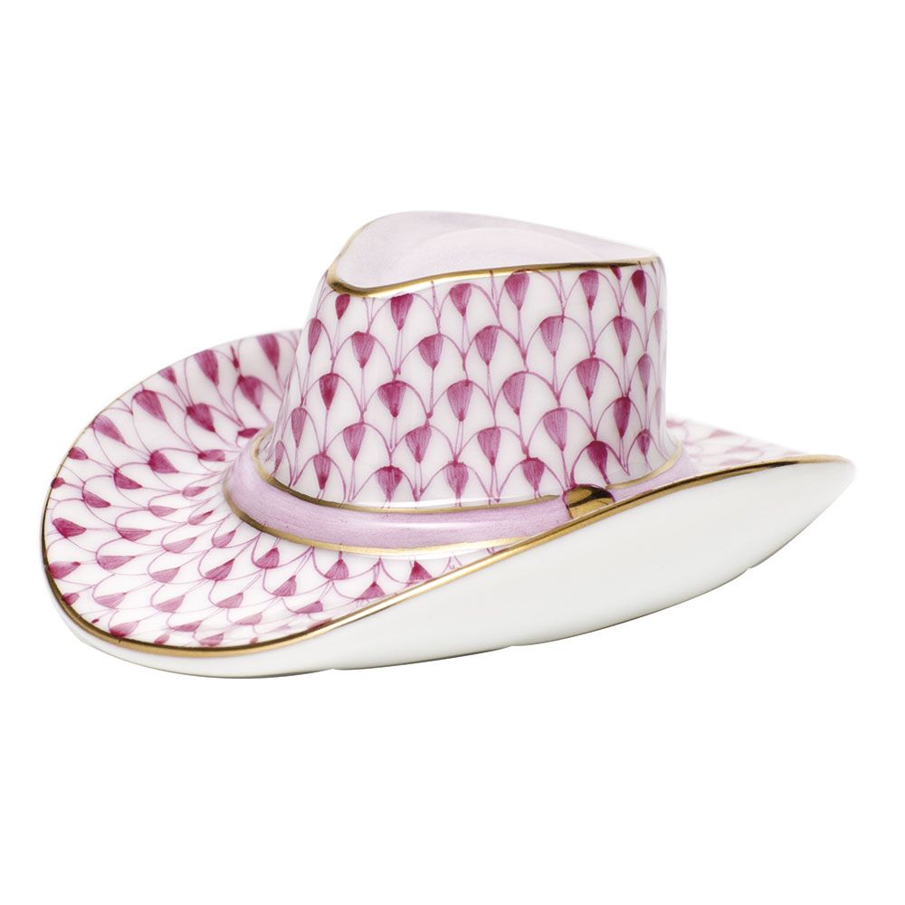 Herend Cowboy Hat, Raspberry