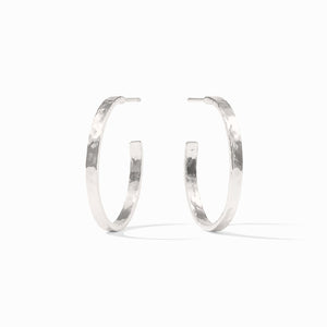 Medium Crescent Hoop, Silver
