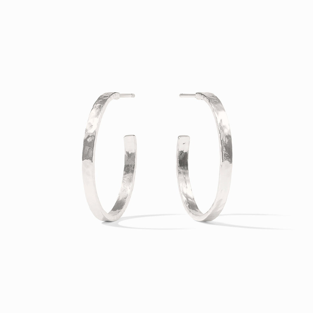 Medium Crescent Hoop, Silver