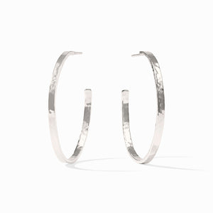 Large Crescent Hoop, Silver