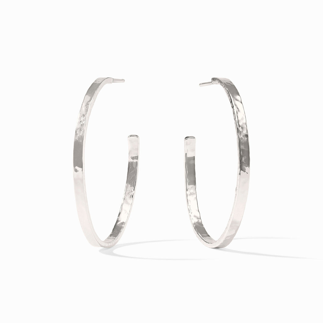 Large Crescent Hoop, Silver