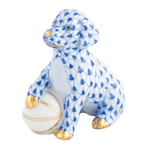 Herend Dog with Ball, Sapphire