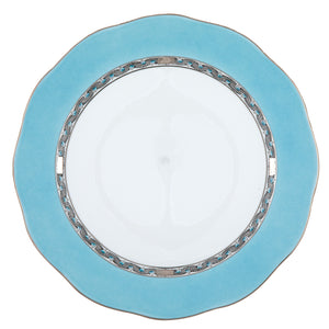 Herend Silk Ribbon Charger Turquoise & Platinum