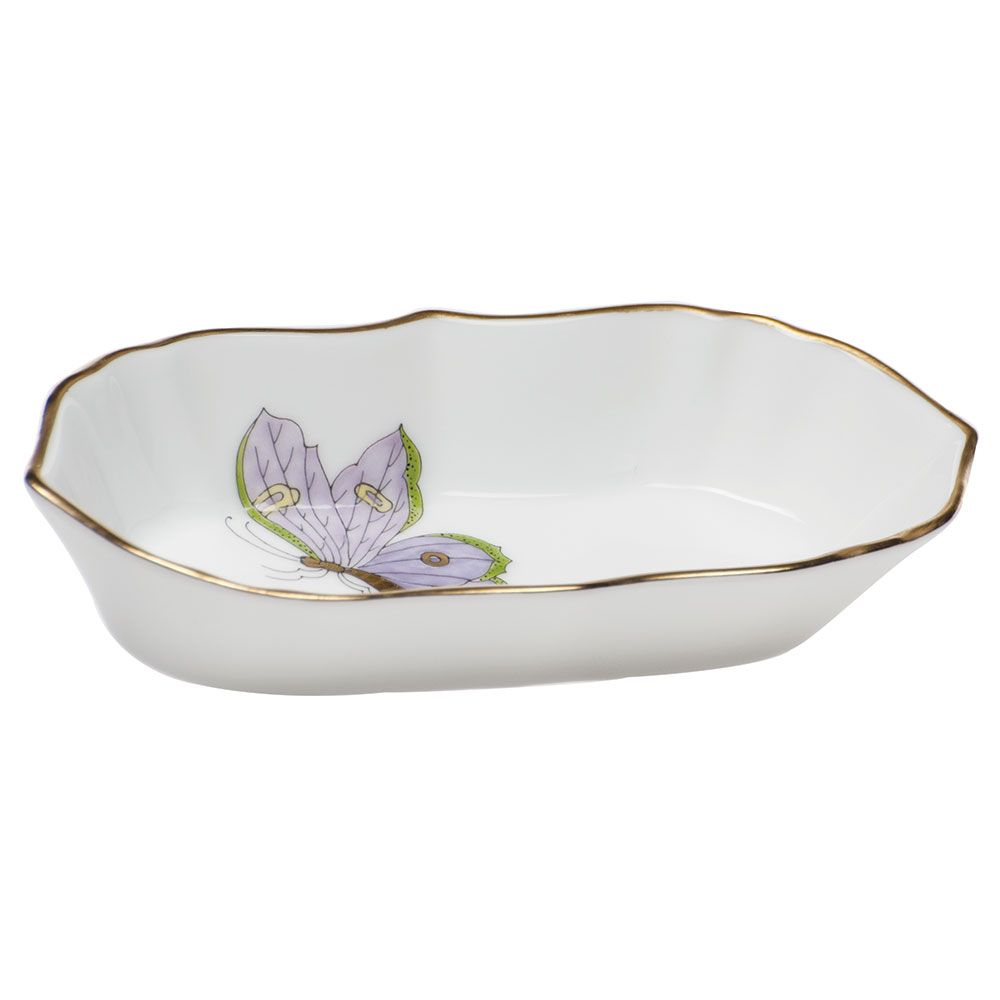 Herend Narrow Pin Dish, Royal Garden Butterflies