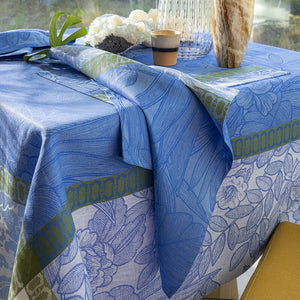 Le Jacquard Escapade Tropical Blue Tablecloth 69x69