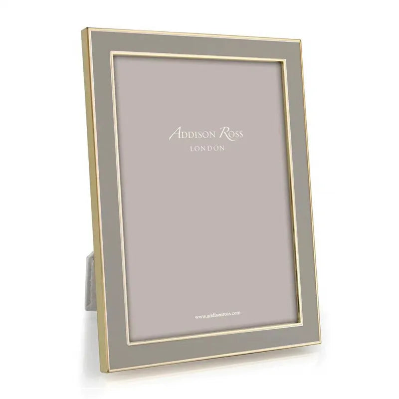 4x6 Taupe Enamel & Gold Frame