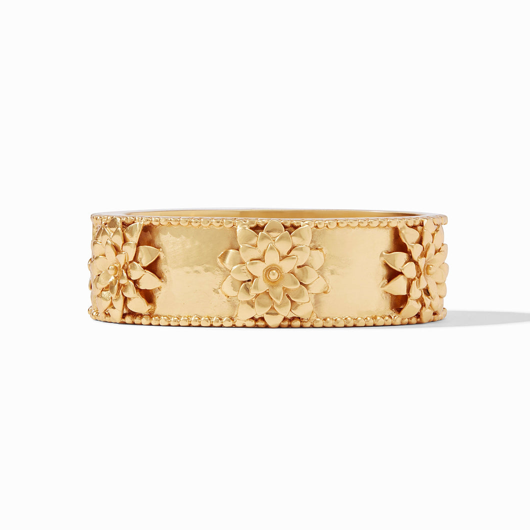 Flora Statement Hinge Bangle-Gold