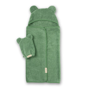 Hooded Towel + Wash Mitt Set Sea Foam