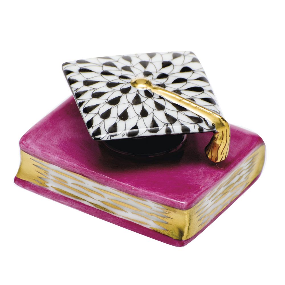 Herend Graduation Cap, Black-Pink
