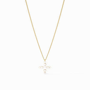 Gumdrop Cross Delicate Necklace, Pearl