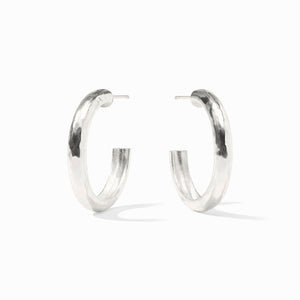 Medium Havana Hoop, Silver