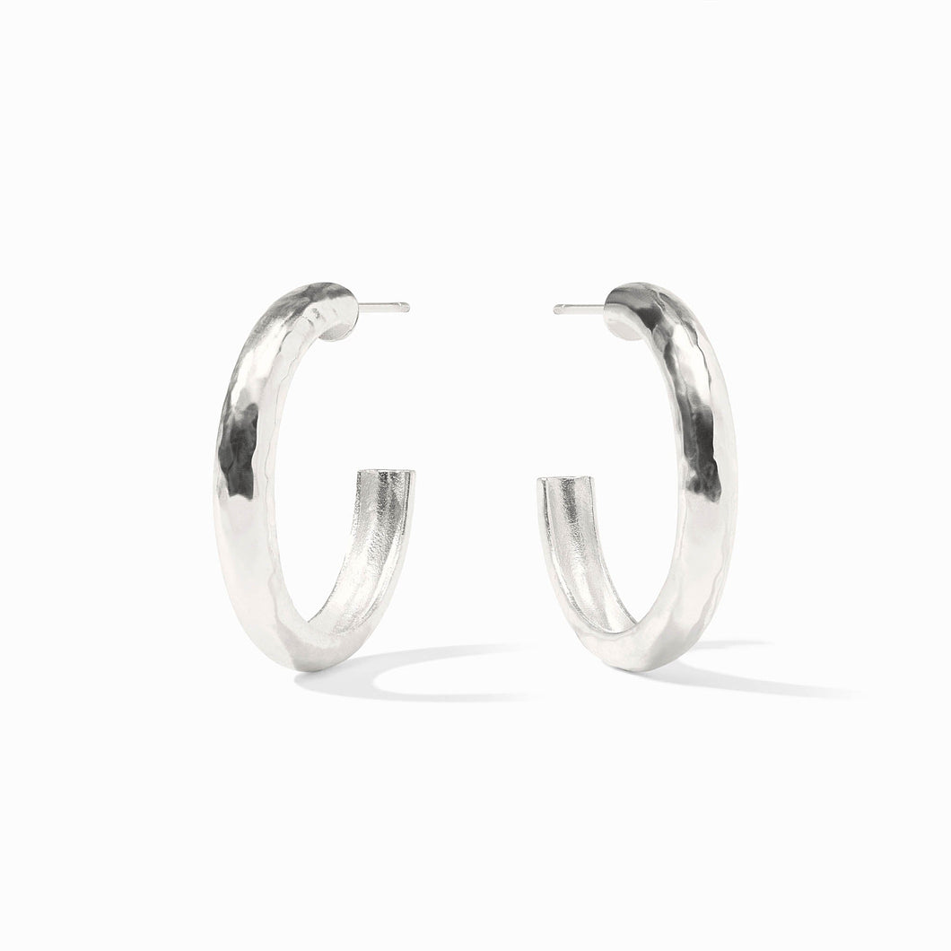 Medium Havana Hoop, Silver