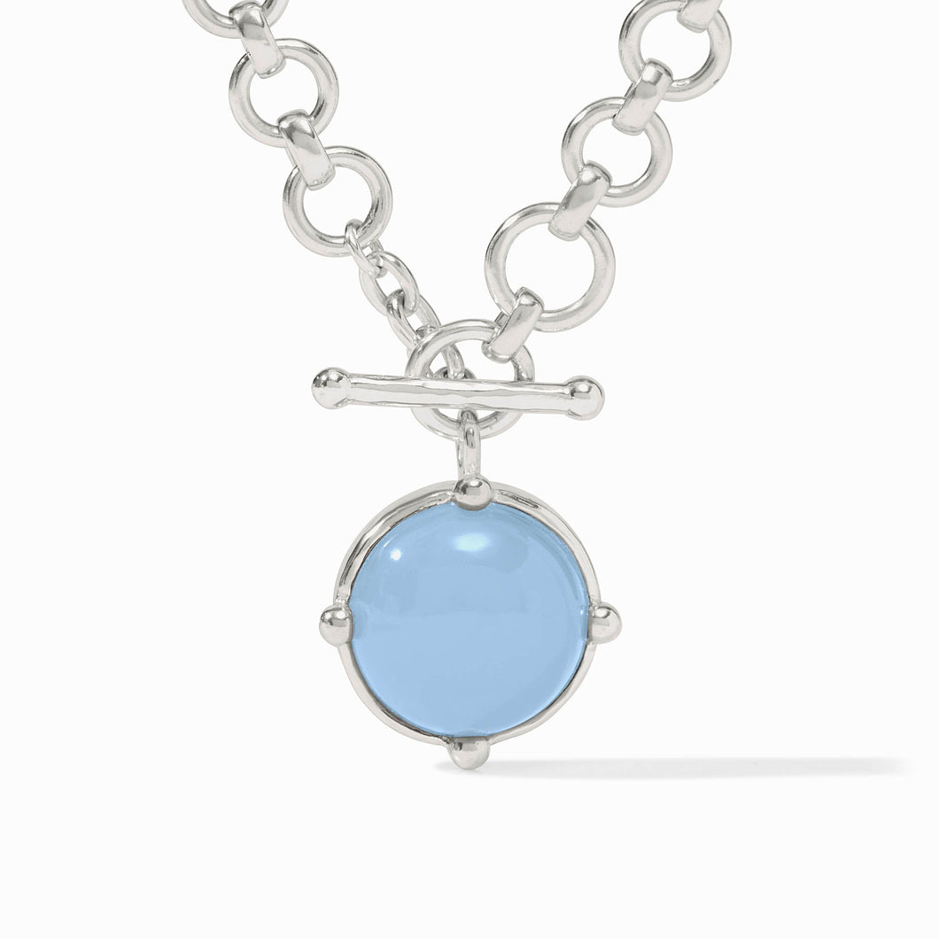 Honeybee Demi Necklace, Chalcedony Blue/Silver