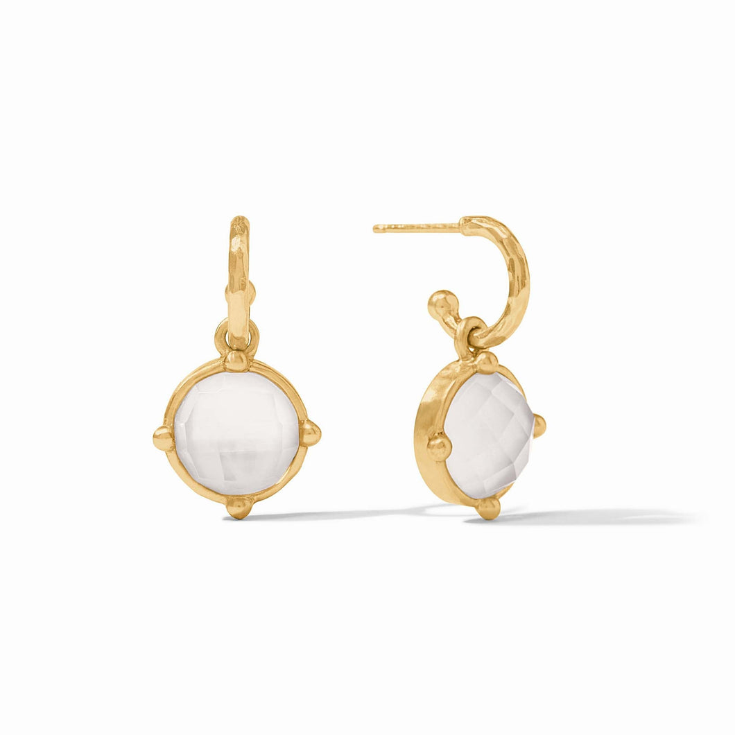 Honeybee Hoop & Charm Earring- Clear Crystal