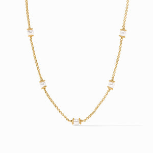Hydra Delicate Station Necklace-Pearl