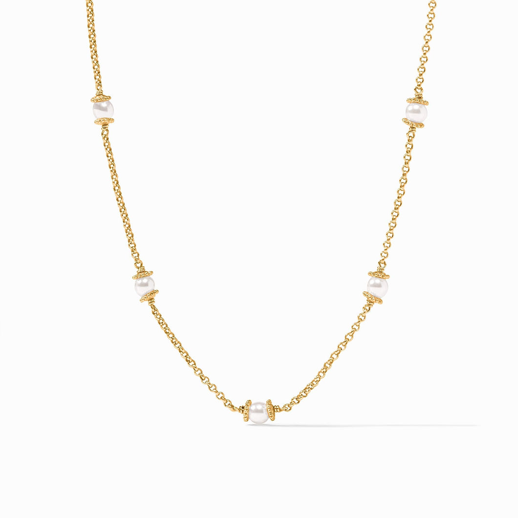 Hydra Delicate Station Necklace-Pearl