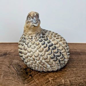 6.25" Tan Whitewashed Resin Quail