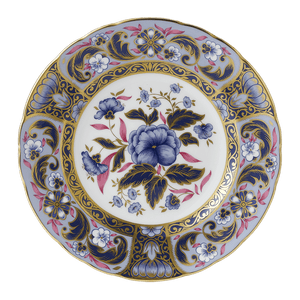 Royal Crown Derby Imari Accent Plate, Blue Camellias