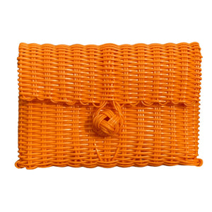 Clutch, Solid in Tangerine with strap