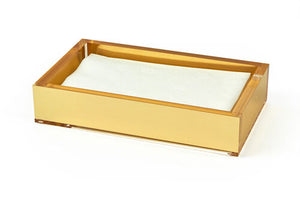 Lucite Bathroom Napkin Tray, Gold