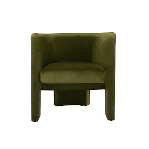 Lanskey Olive Velvet Barrel Chair