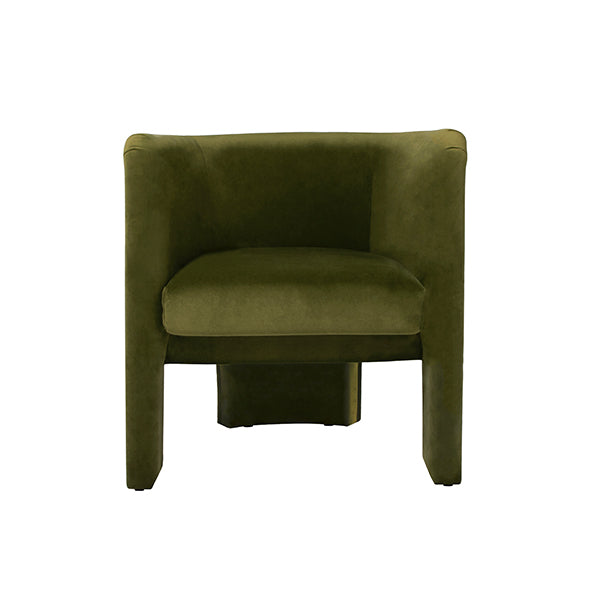 Lanskey Olive Velvet Barrel Chair