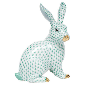 Herend Large Sitting Bunny, Green