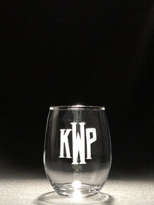 Monogrammed 21oz Stemless Wine Glass