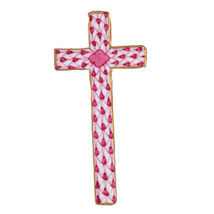 Herend Miniature Cross, Raspberry