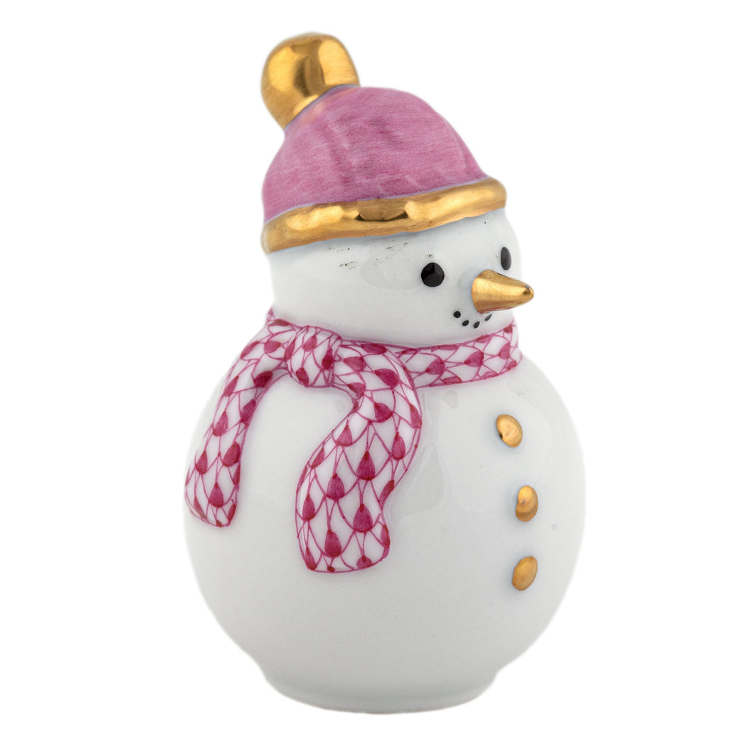 Herend Mini Snowman, Raspberry