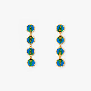 Brackish Norman Castle Round Bezel Drop Earring