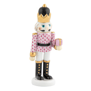 Herend Nutcracker with Gift, Raspberry
