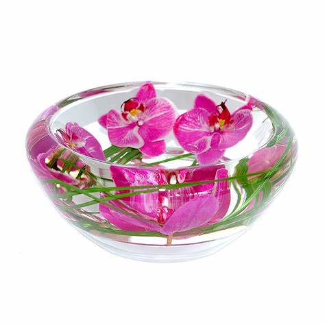 Fuchsia Phalaenopsis Flower Bowl, Medium