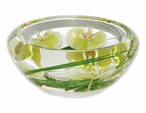 Green Phalaenopsis Flower Bowl, Medium