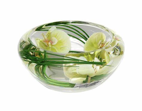 Green Phalaenopsis Flower Bowl, Small