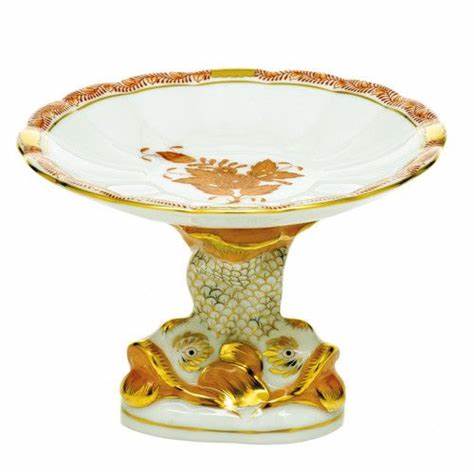 Herend Shell with Dolphin Stand, Rust