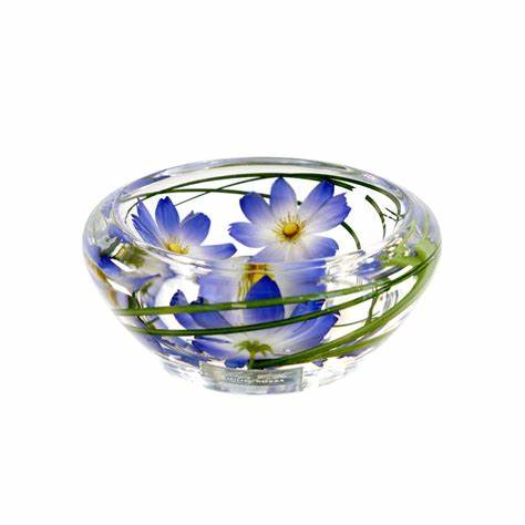 Light Blue Cosmos Flower Bowl, Small