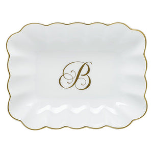 Herend Oblong Dish with Monogram B