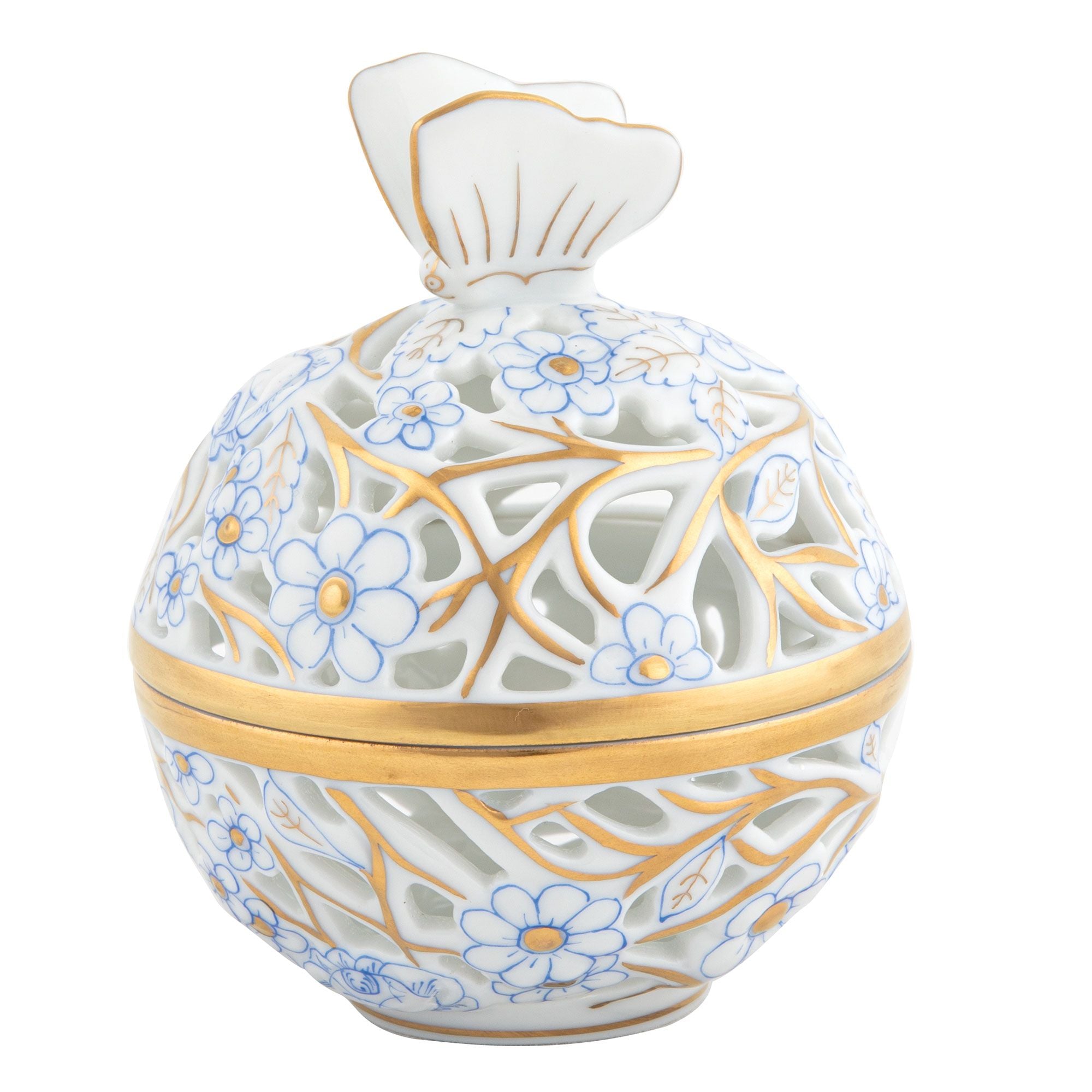 Herend Openwork Ball with Butterfly