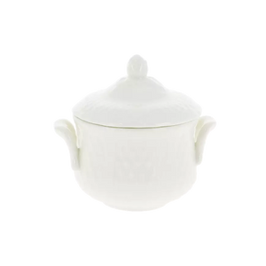 Gien Pont aux Choux White Sugar Bowl with Lid