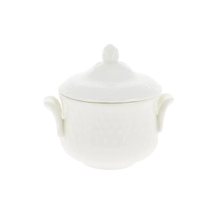 Gien Pont aux Choux White Sugar Bowl with Lid