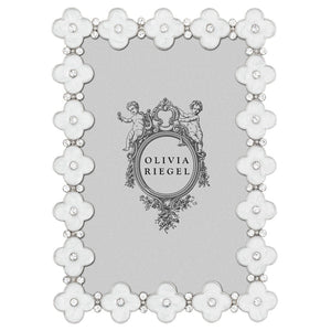 Olivia Riegel White Enamel Clover Frame 4x6