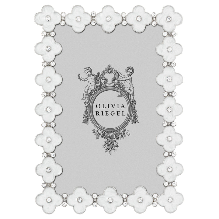 Olivia Riegel White Enamel Clover Frame 4x6