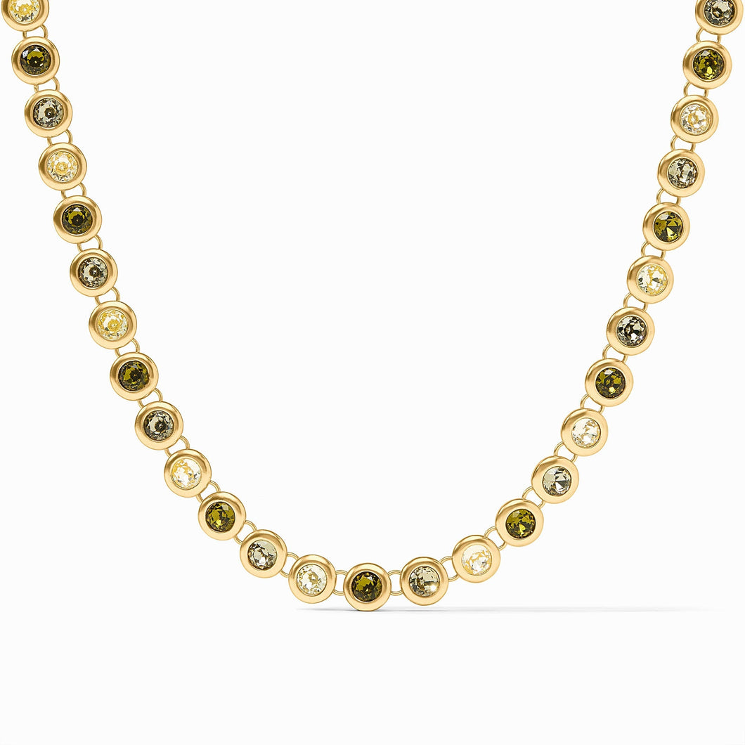 Rainbow Tennis Necklace, Shades of Jade