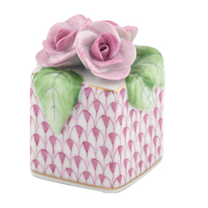 Herend Roses in Vase, Raspberry
