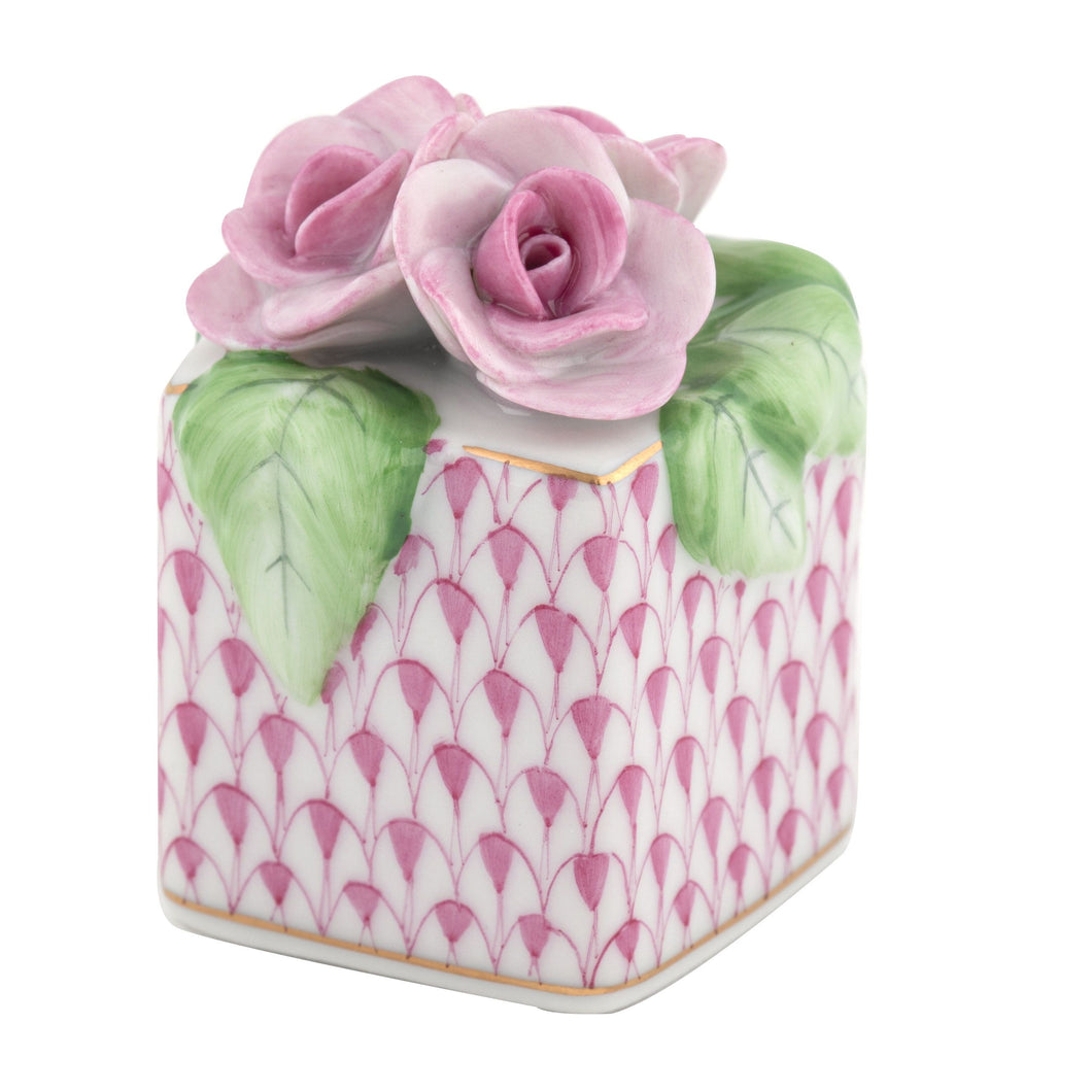 Herend Roses in Vase, Raspberry