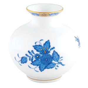 Herend Chinese Bouquet Round Vase, Blue