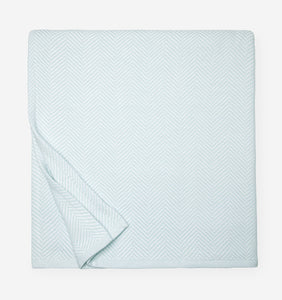 Sferra Camilo Full/Queen Blanket, White/Aquamarine