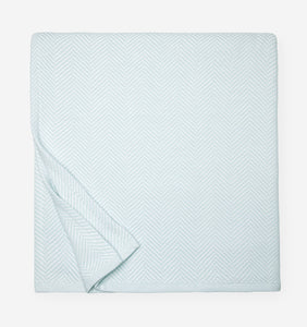 Sferra Camilo Twin Blanket, White/Aquamarine